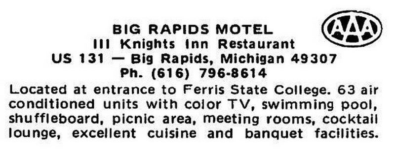 Big Rapids Motel - Vintage Postcard (newer photo)